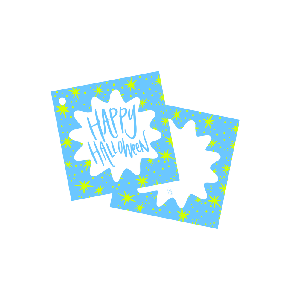 Halloween Star Gift Tags in Blue