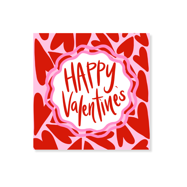Happy Valentine's Hearts Gift Stickers in Pink