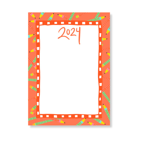 Wild Pencils Notepad in Poppy
