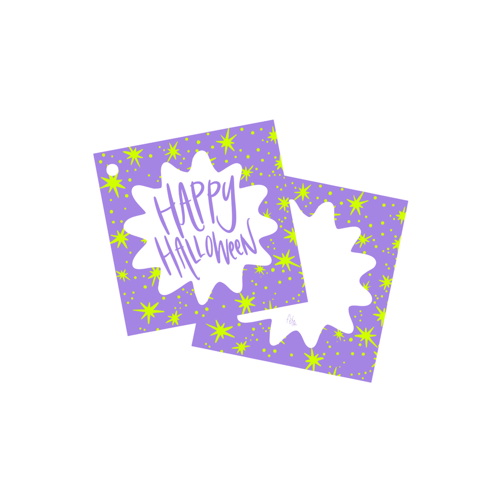 Halloween Star Gift Tags in Purple