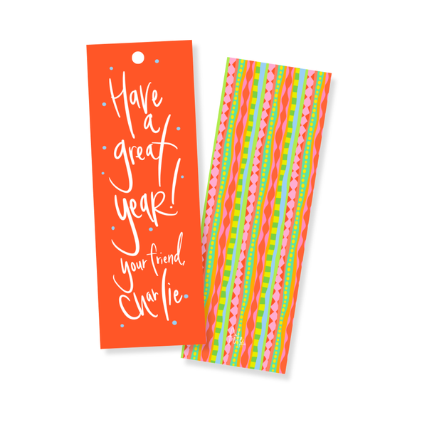 Back To School Long Gift Tags in Red