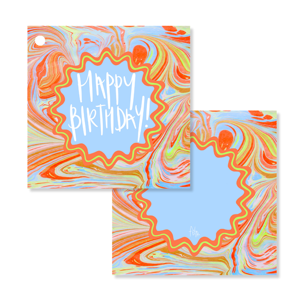 Marble Tags in Sherbet