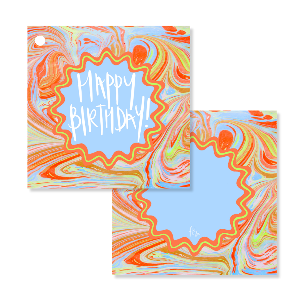 Marble Tags in Sherbet