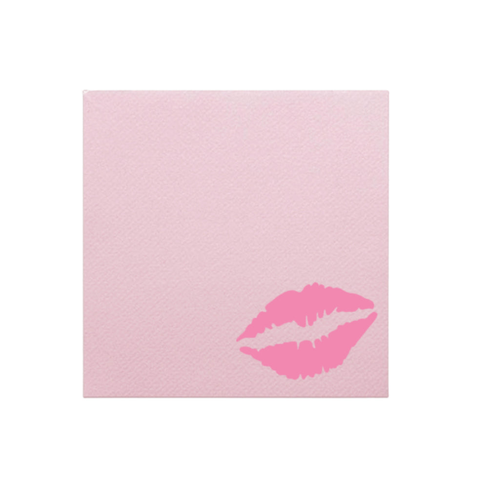 Lips Cocktail Napkins in Pink on Pink