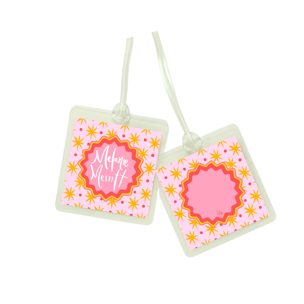 Star Dot Bag Tag in Pink & Yellow