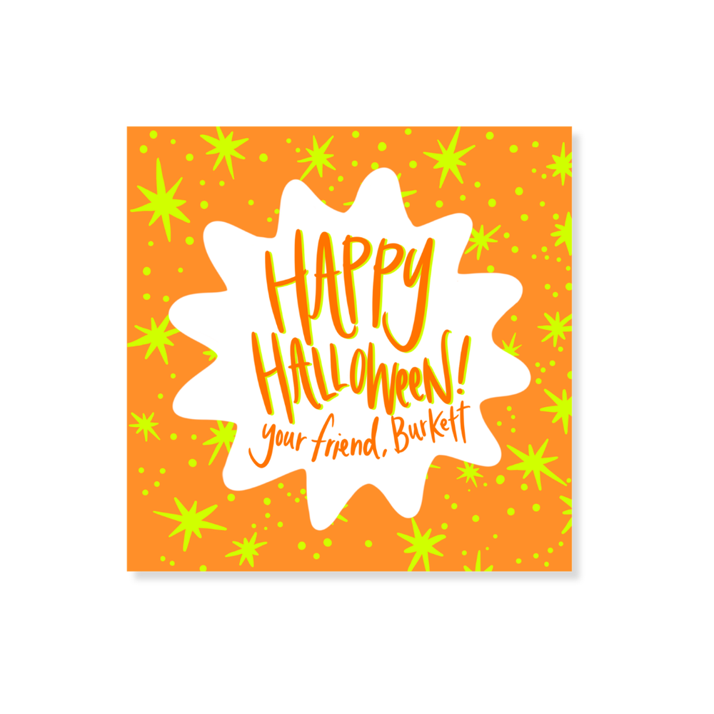 Halloween Star Gift Stickers in Orange