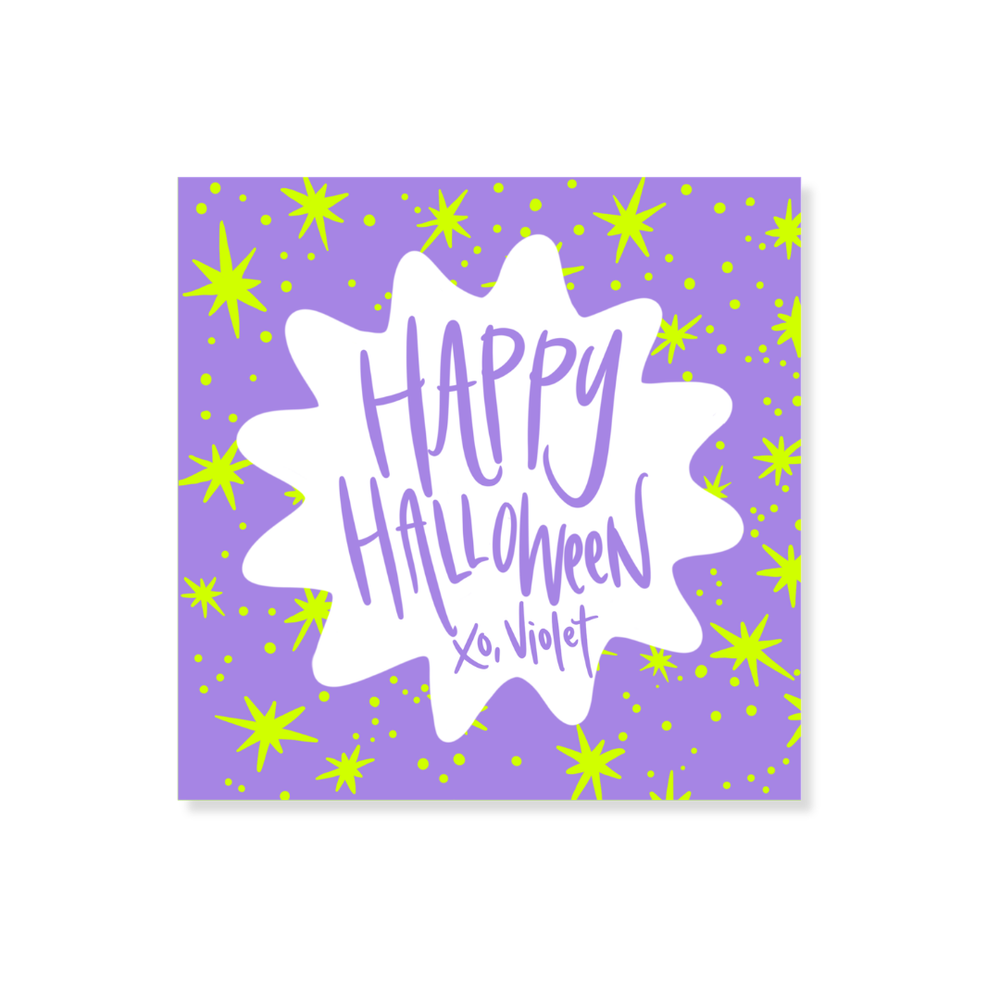 Halloween Star Gift Stickers in Purple