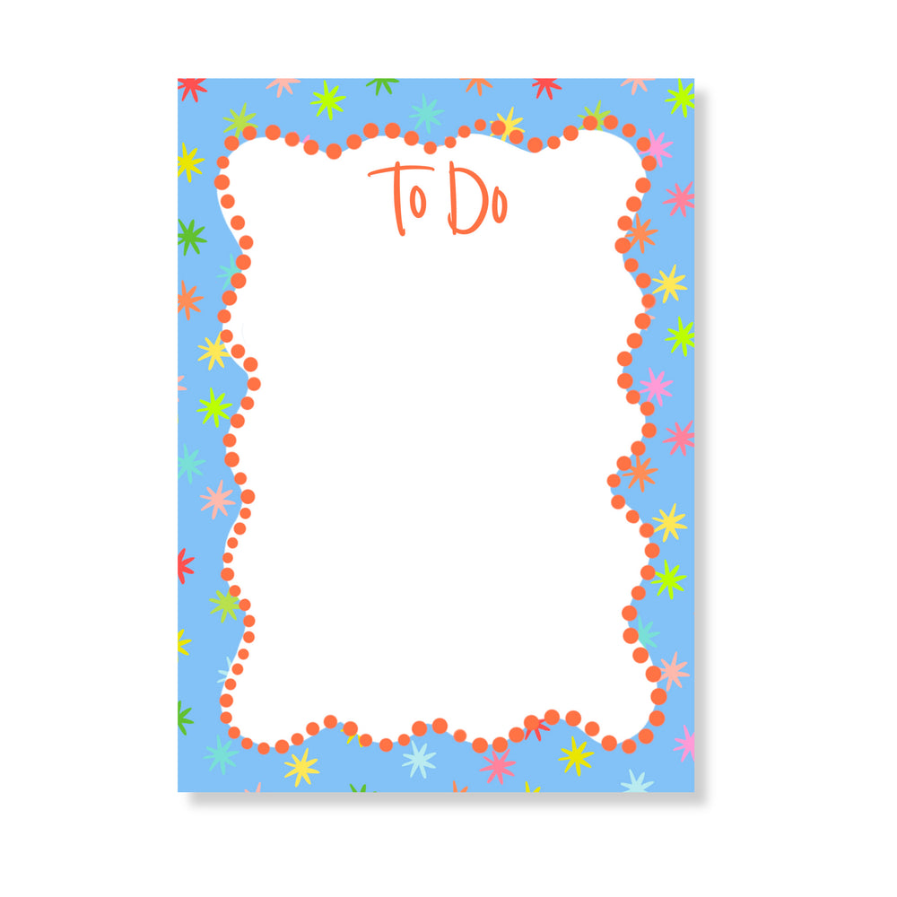 Dotty Starburst Notepad in Cornflower