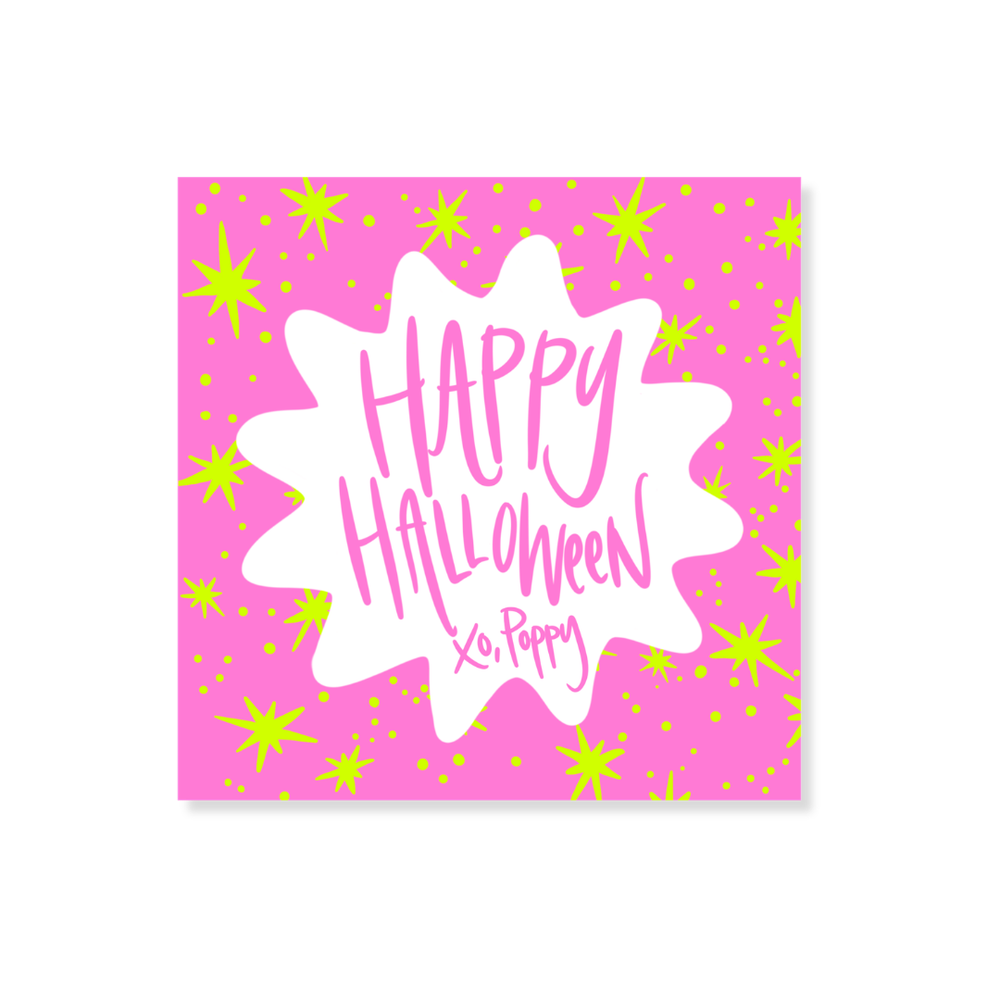 Halloween Star Gift Stickers in Pink