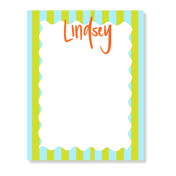 The Big Pad Cabana Stripes in Lime & Sky
