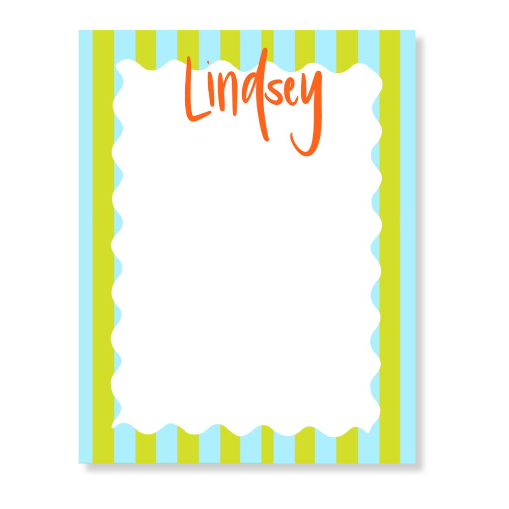 The Big Pad Cabana Stripes in Lime & Sky