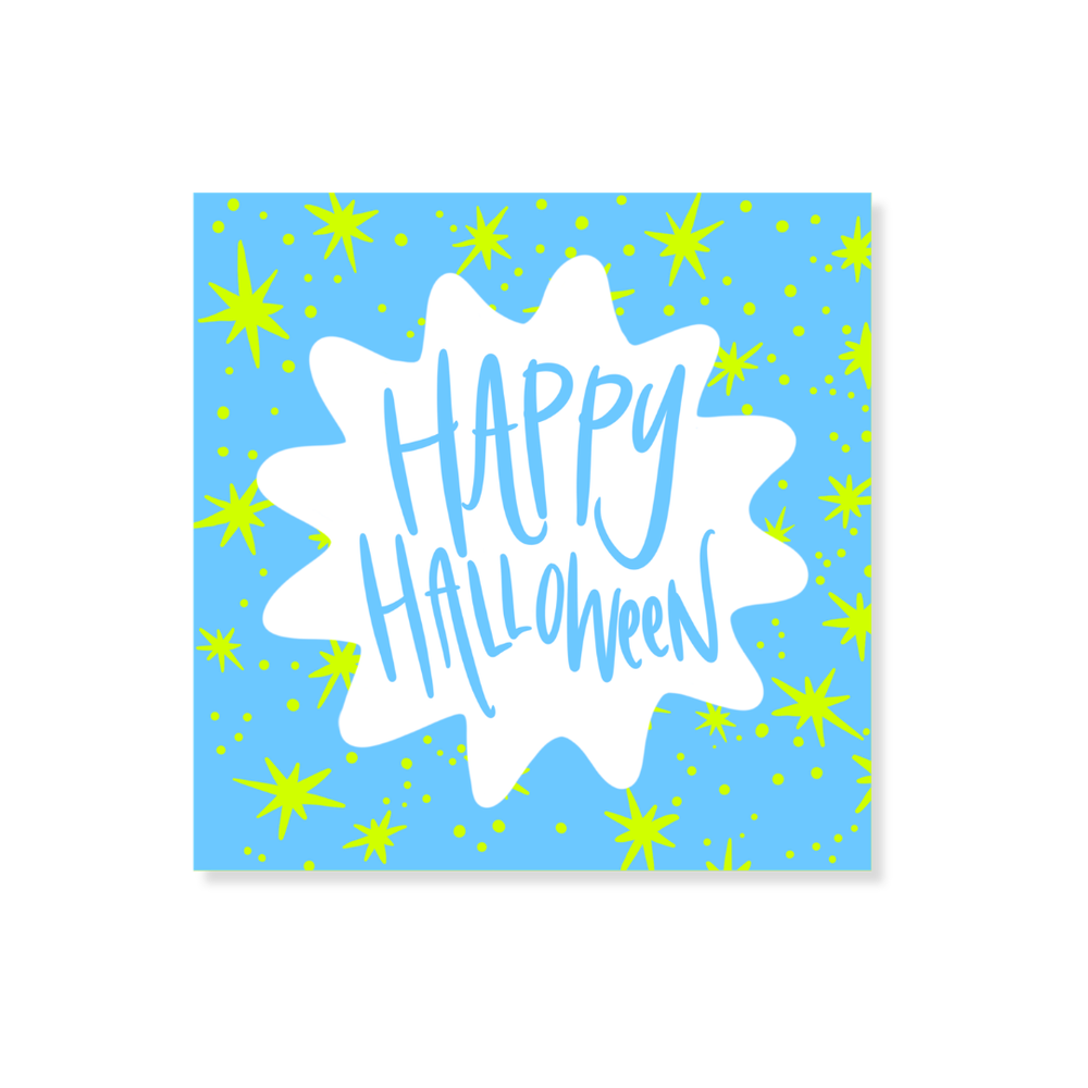 Halloween Star Gift Stickers in Blue