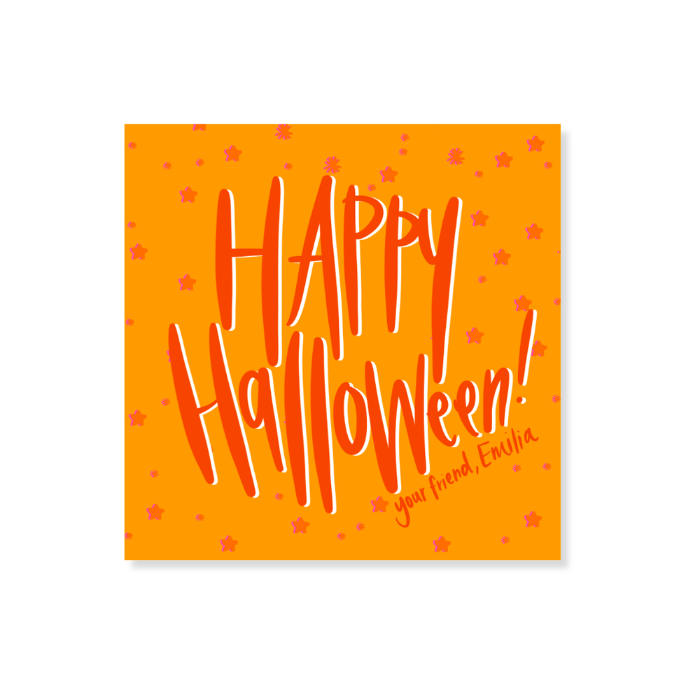 Stars & Stripes Halloween Gift Stickers in Orange
