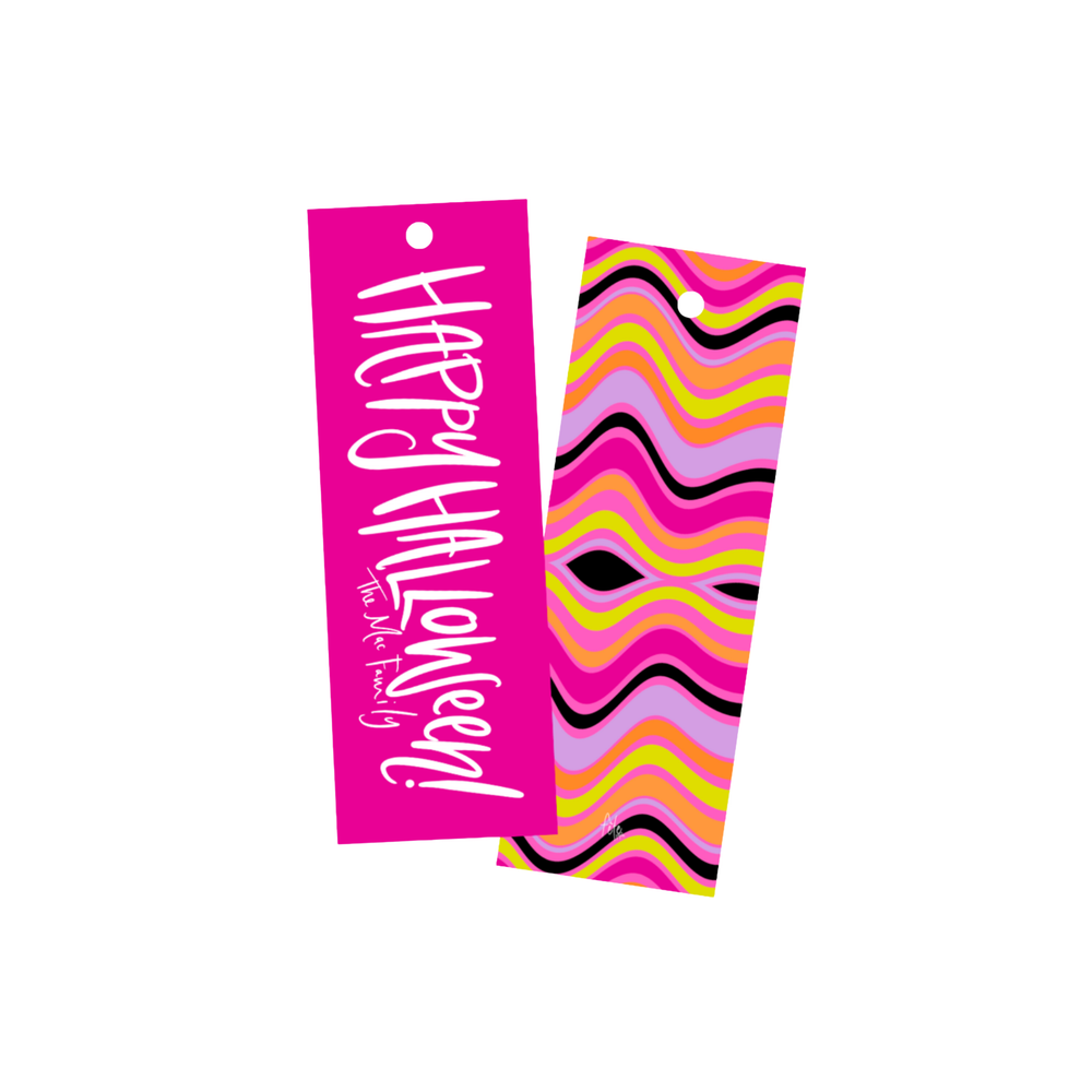 Happy Halloween Long Gift Tags in Pink