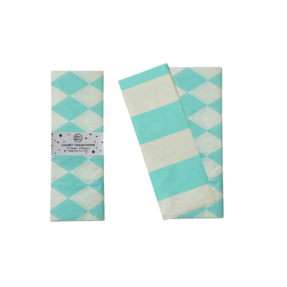 Lux Patterned Tissue Paper in Light Blue