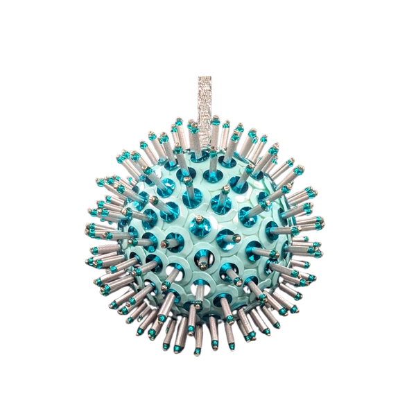Sequin Bauble Ornament ~ Teal Burst