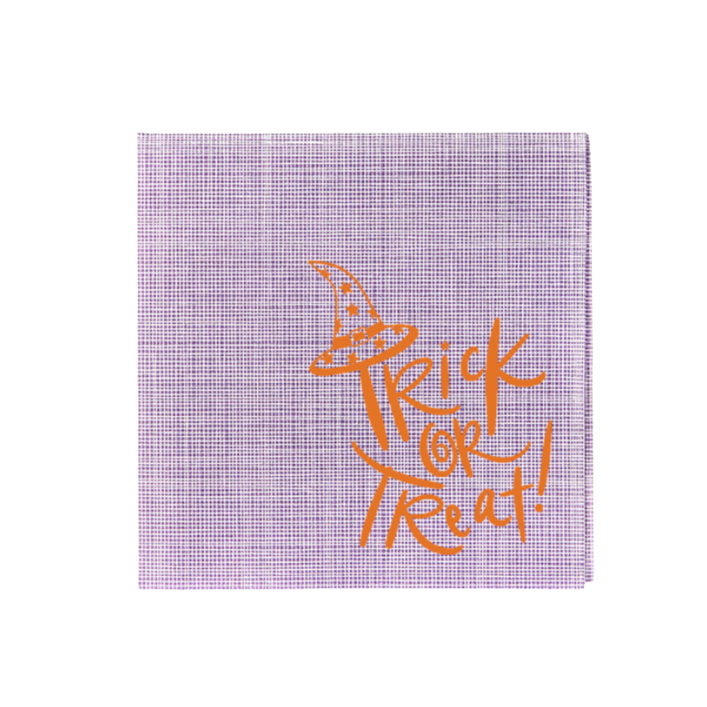 Trick or Treat Napkins in Purple with Orange