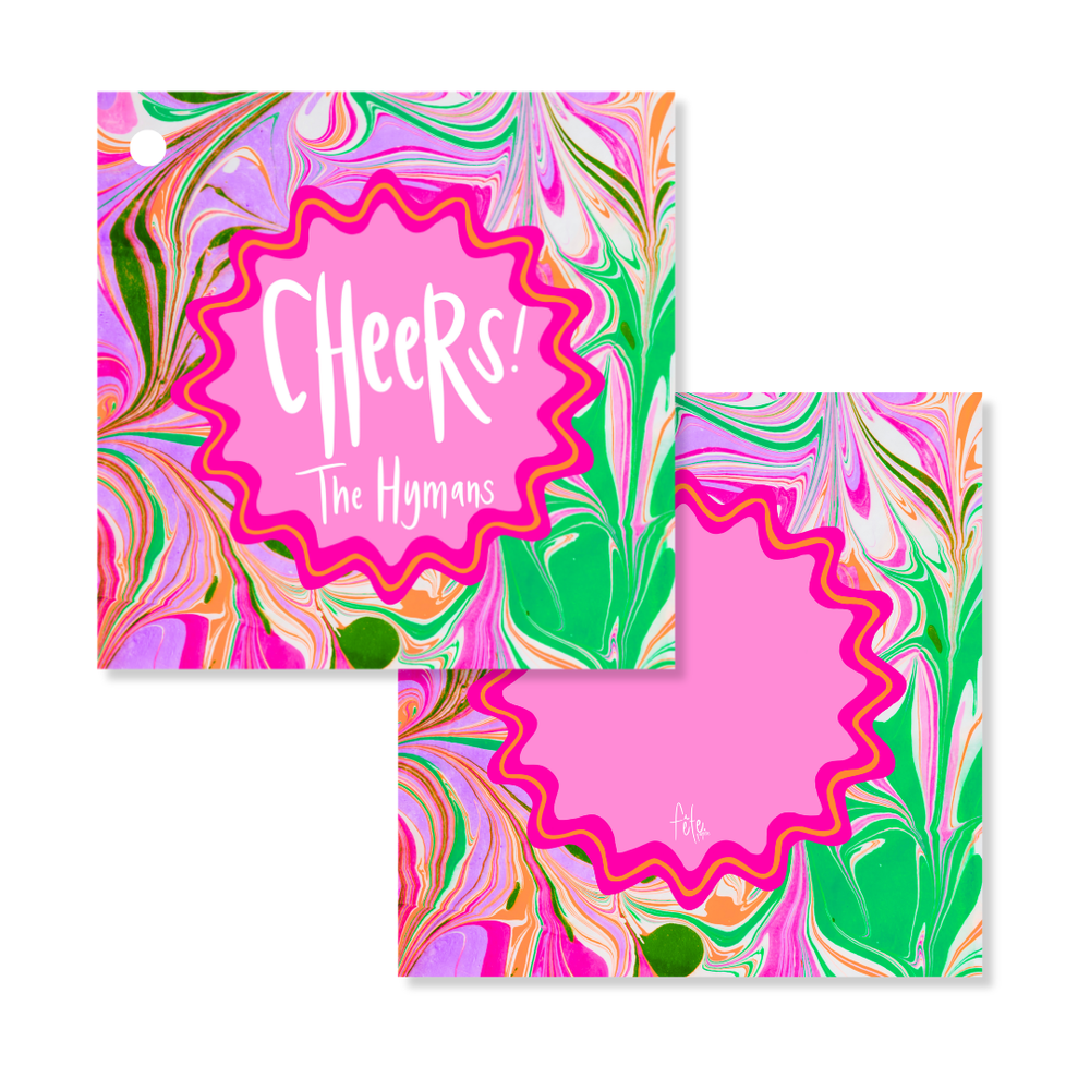 Marble Tags in Rose