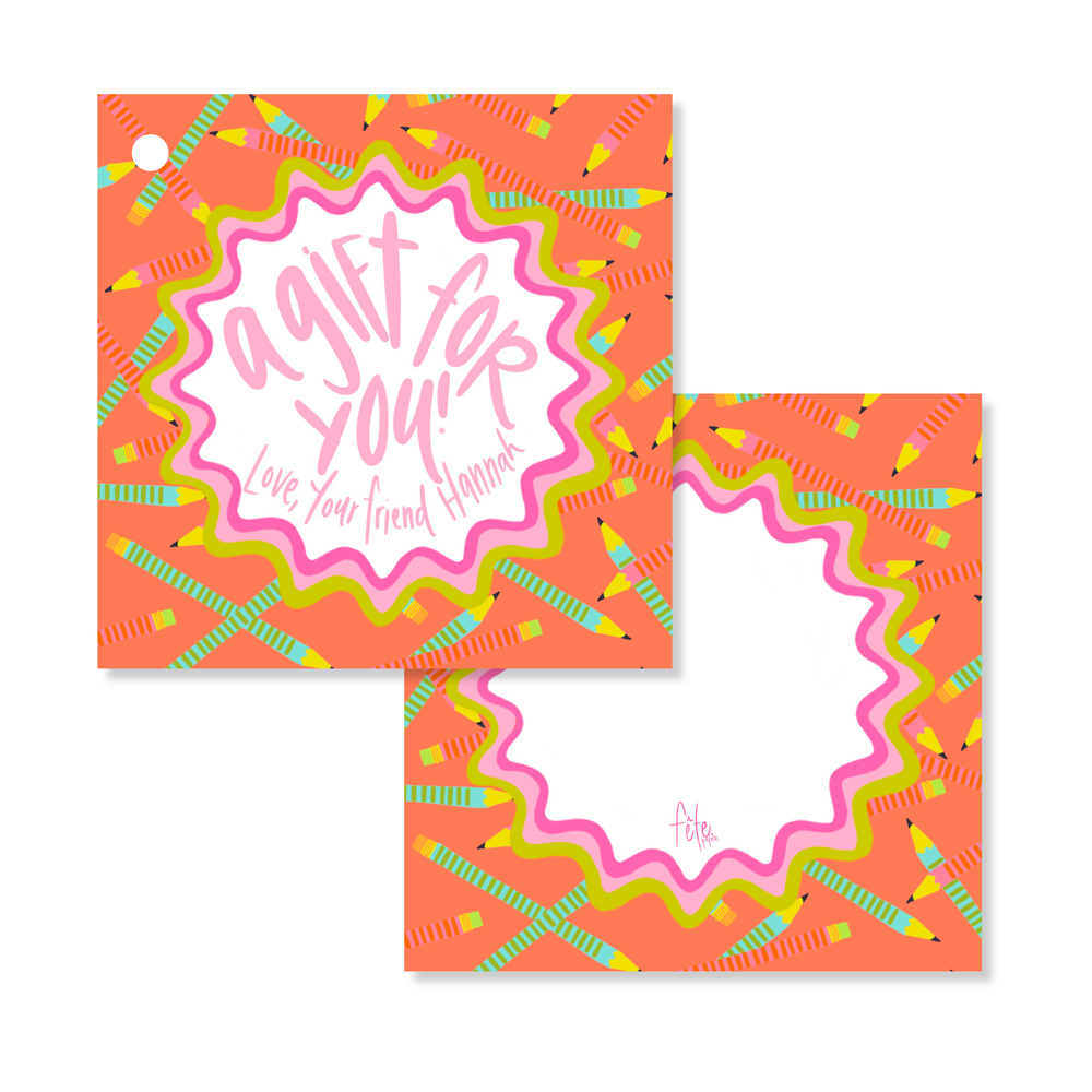 Wild Pencils Gift Tags in Pumpkin