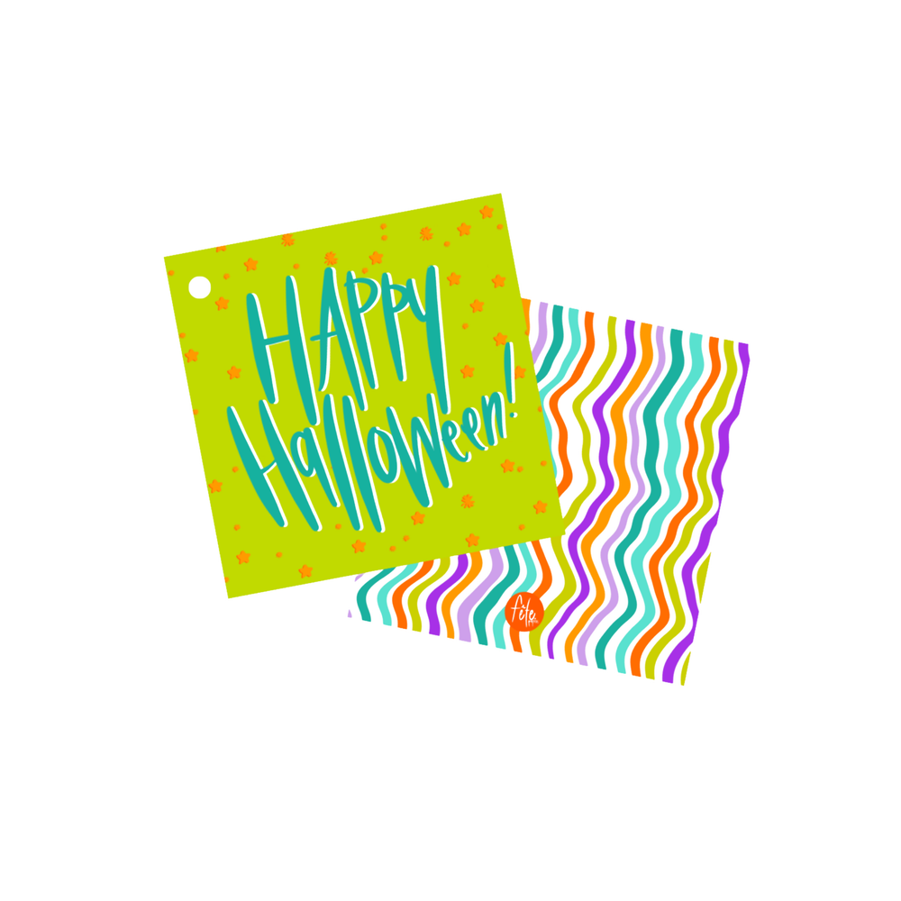 Stars & Stripes Halloween Gift Tags in Green