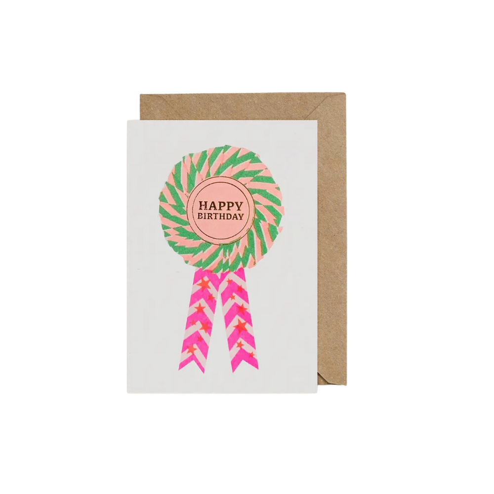 Happy Birthday Ribbon Card in Pink