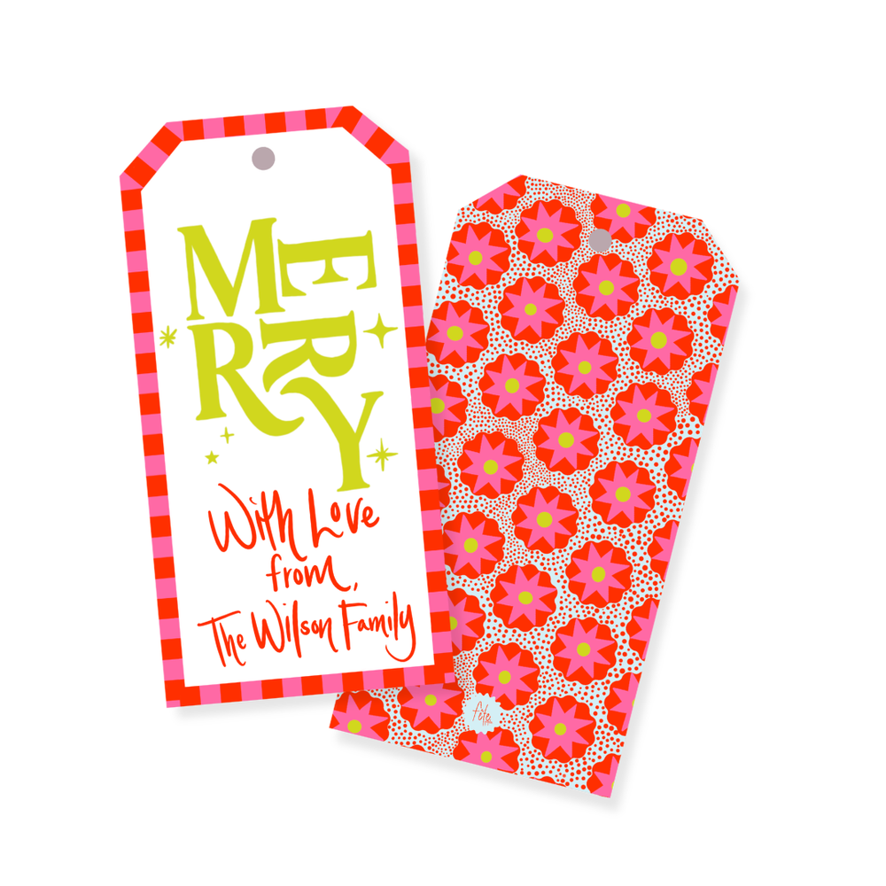 Star Dot Merry Gift Tags