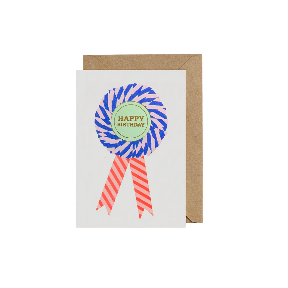 Happy Birthday Ribbon Card in Blue