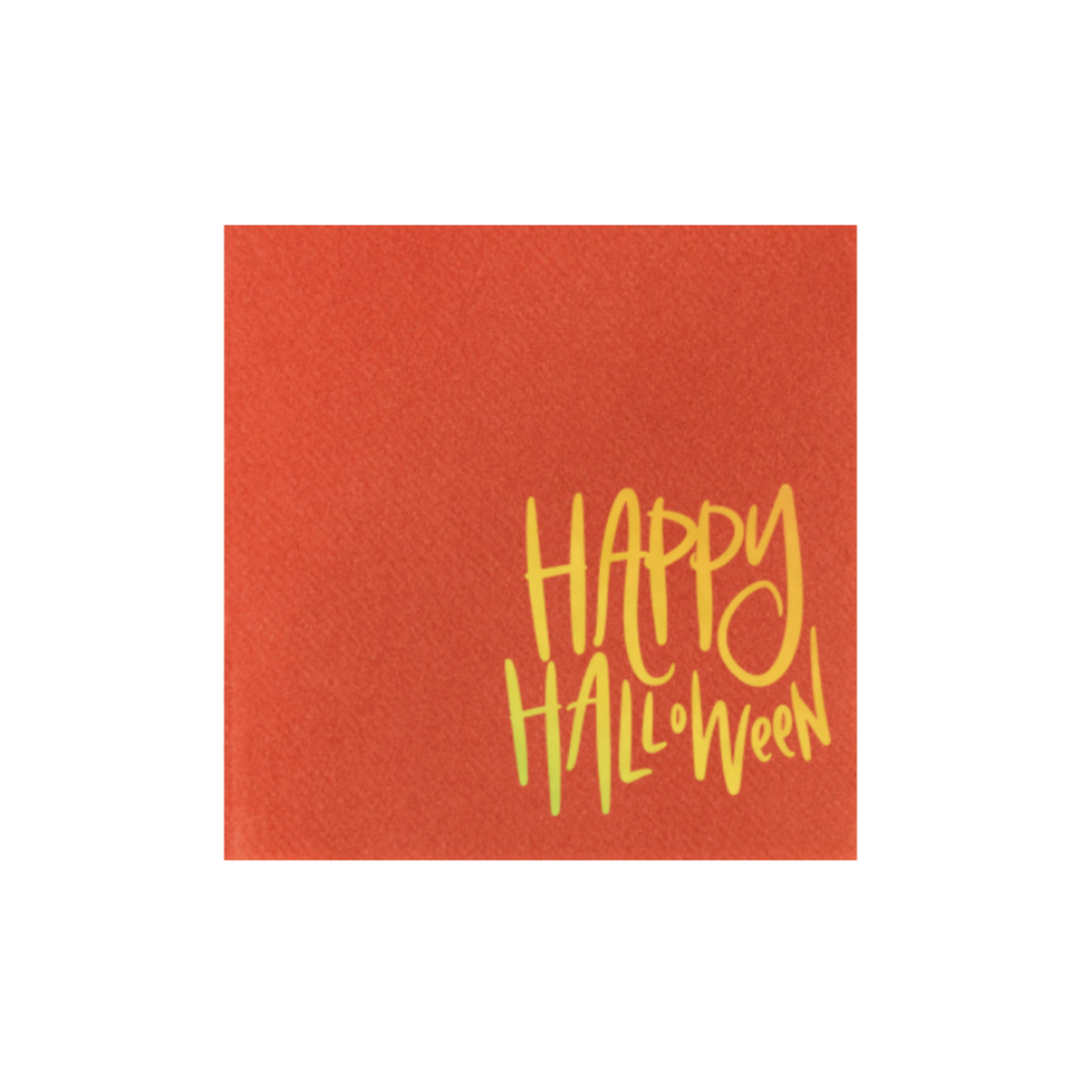 Happy Halloween Napkins in Rust