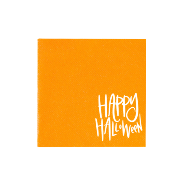Happy Halloween Napkins in Orange with White