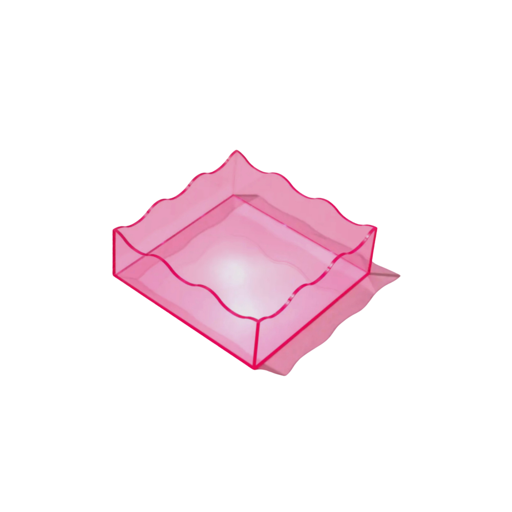 Wavy 5x5 Notepad Acrylic Tray in Light Pink