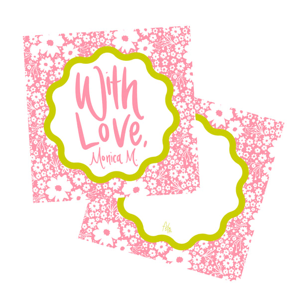 Ditsy Floral Gift Tags in Rose