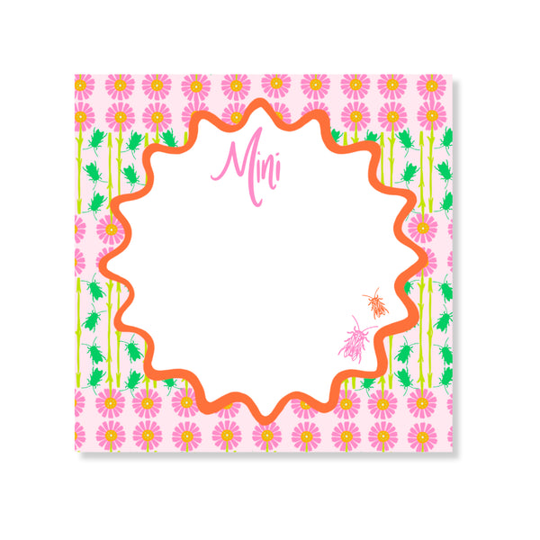 Goldbug Buzzin' Garden Florals Notepad in Pink
