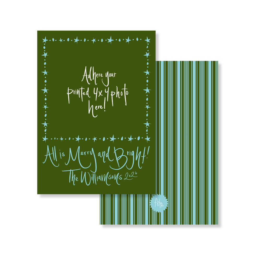 Dotty Star Christmas Card in Hunter with Photo Mount