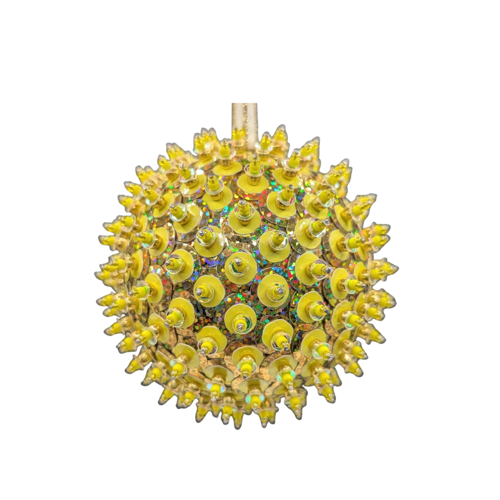 Sequin Bauble Ornament ~ Yellow & Gold