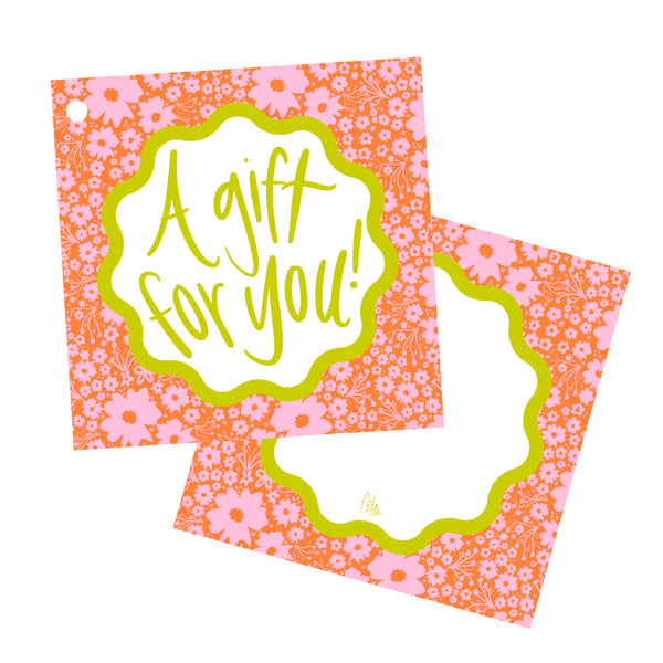 Ditsy Floral Gift Tags in Punch
