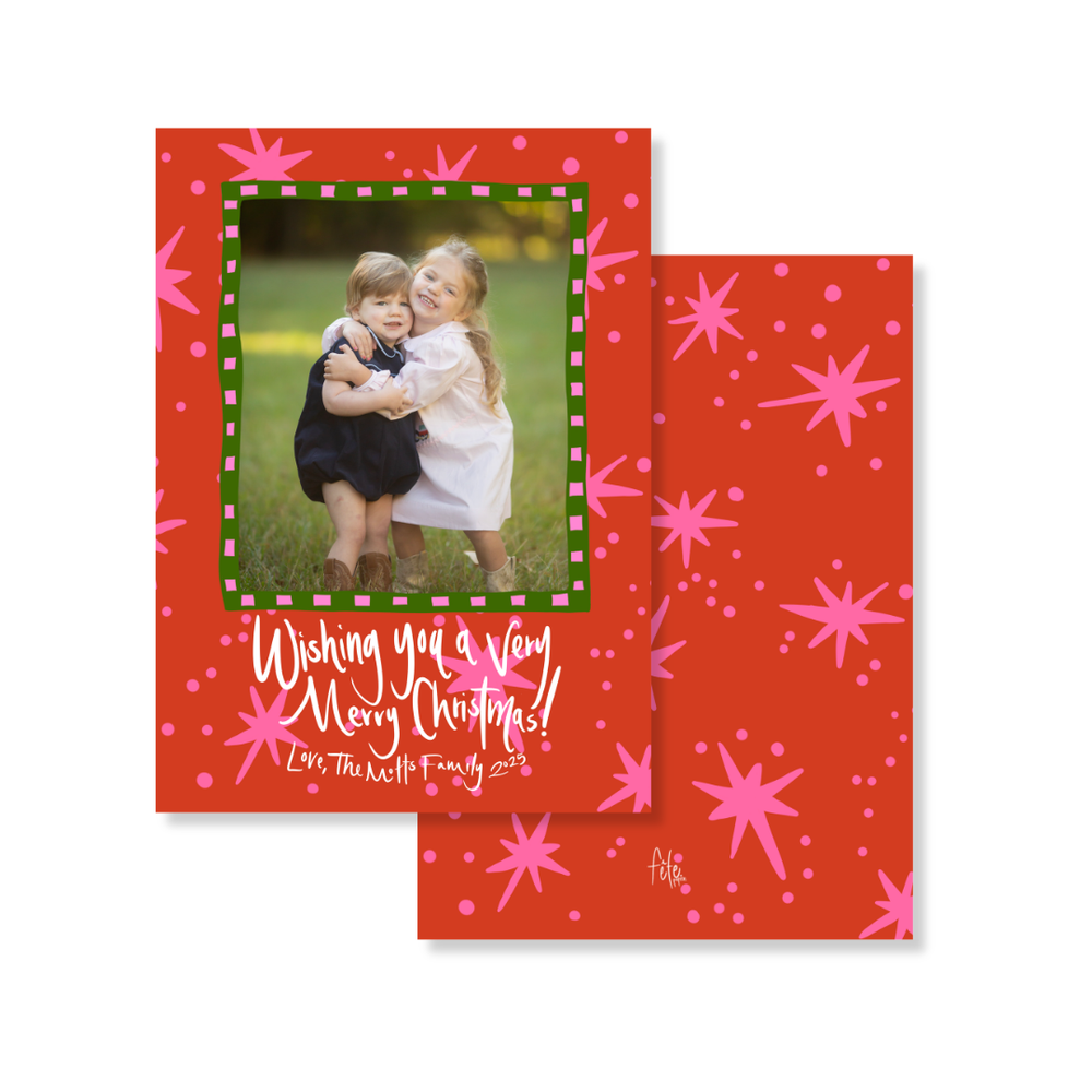 Red Shooting Stars Christmas Cards