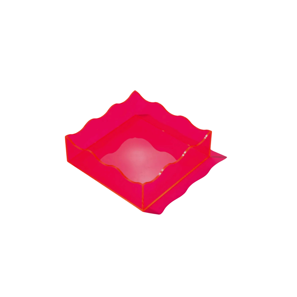 Wavy 5x5 Notepad Acrylic Tray in Hot Pink