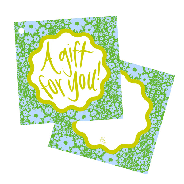 Ditsy Floral Gift Tags in Seagrass