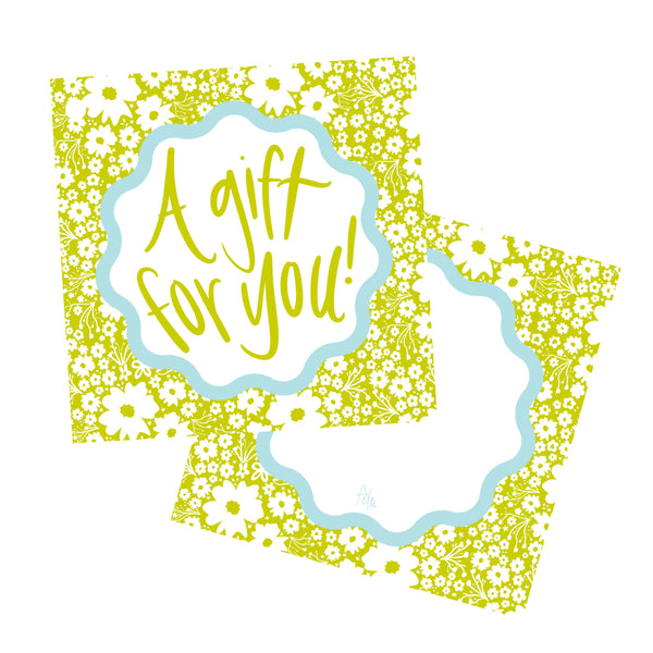 Ditsy Floral Gift Tags in Grass