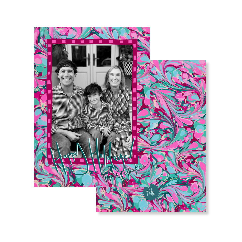 Holiday Breeze Full Marbled Christmas Card