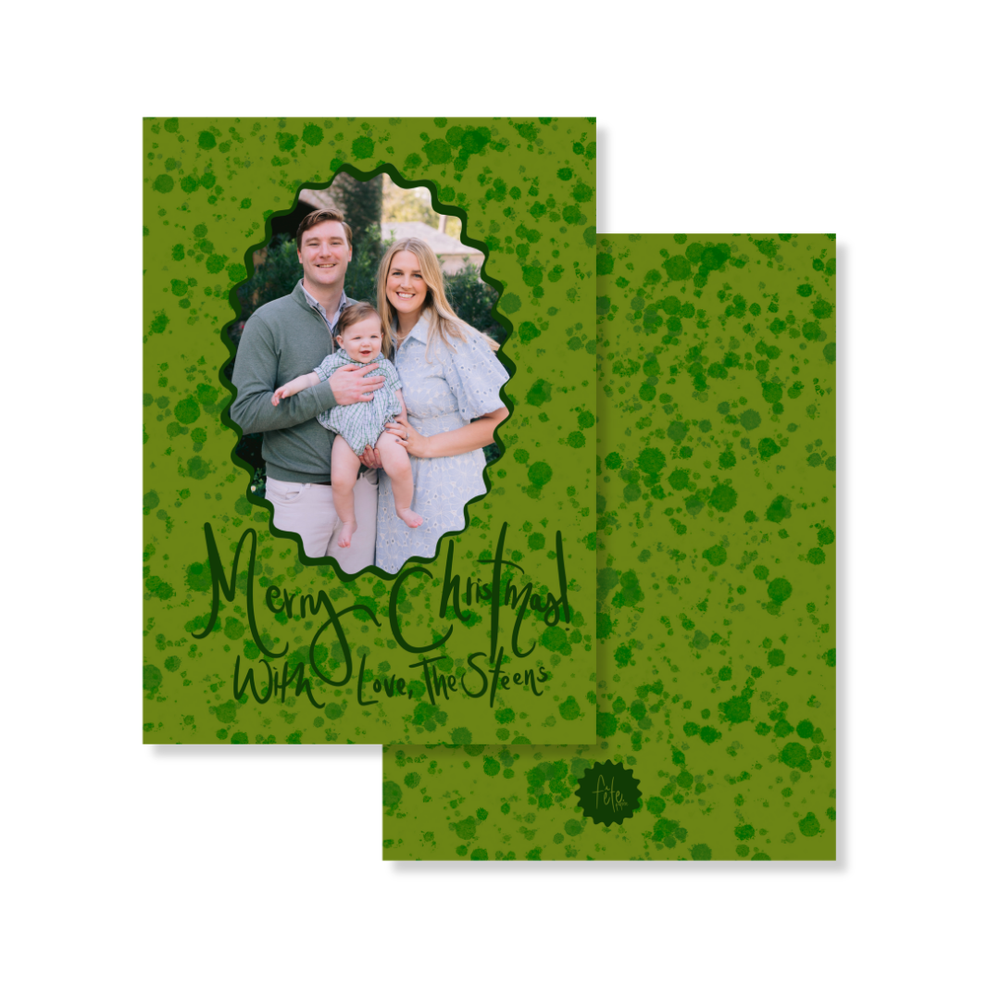 Green Splatter Christmas Cards