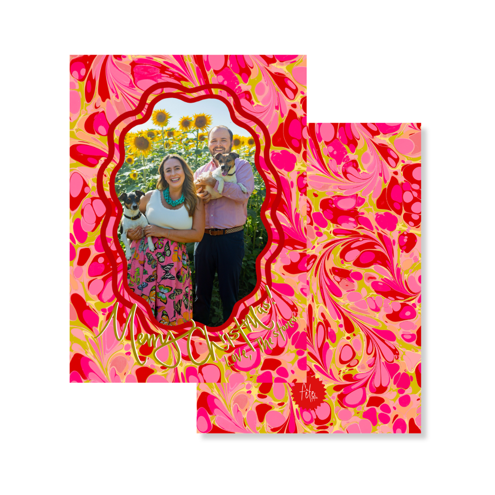 Candy Land Full Marbled Christmas Card