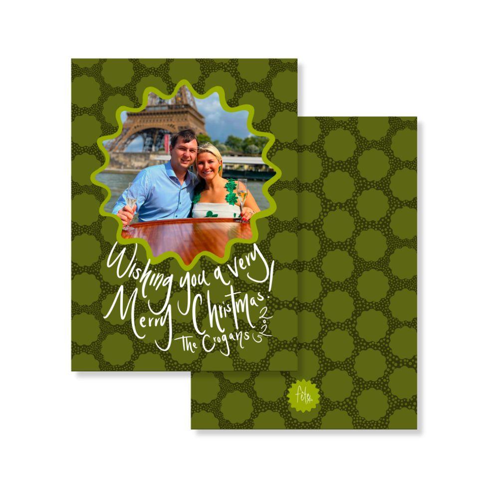 Olive Star Dot Christmas Cards