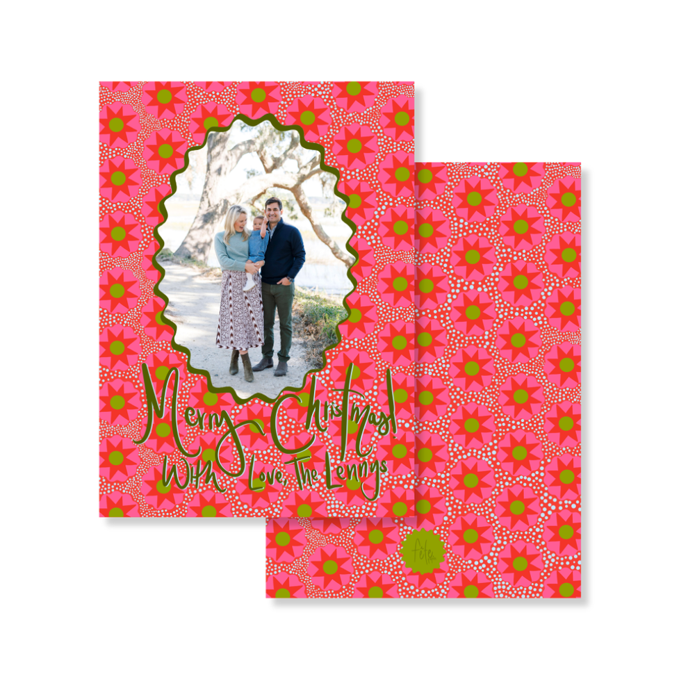 Oval Star Dot Christmas Cards