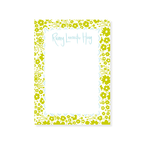 Fête Ditsy Floral Notepad in Grass