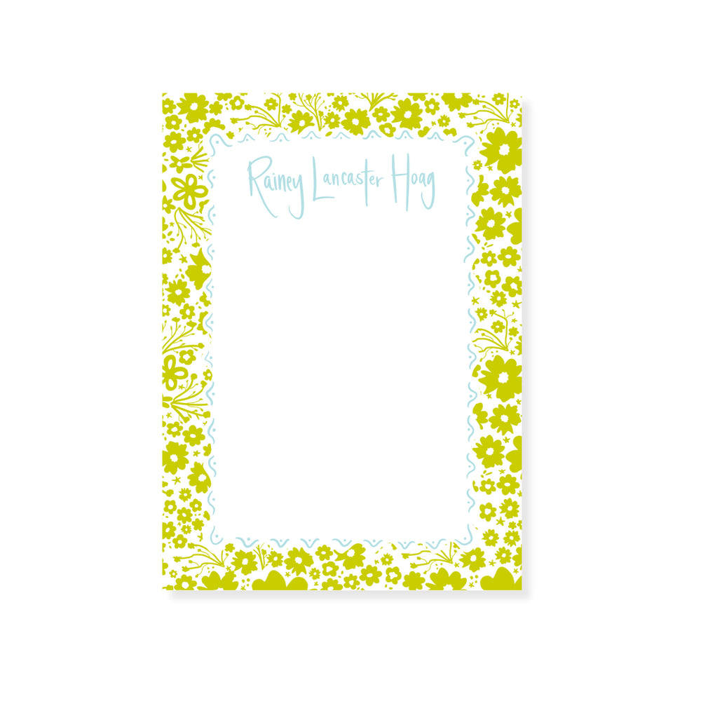 Fête Ditsy Floral Notepad in Grass