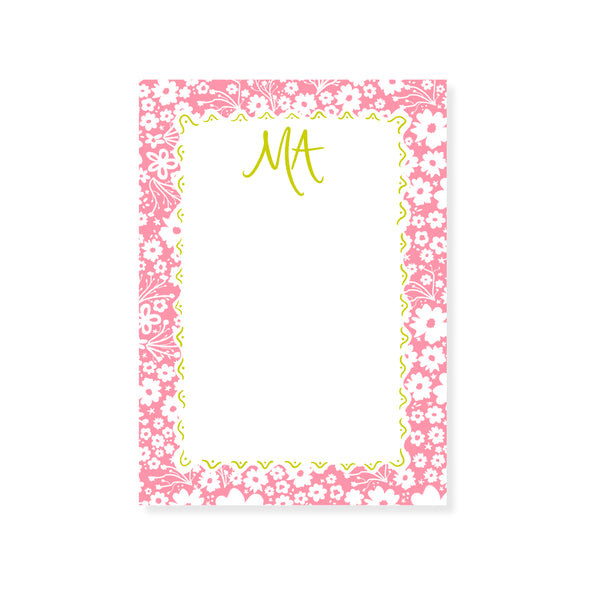 Fête Ditsy Floral Notepad in Rose