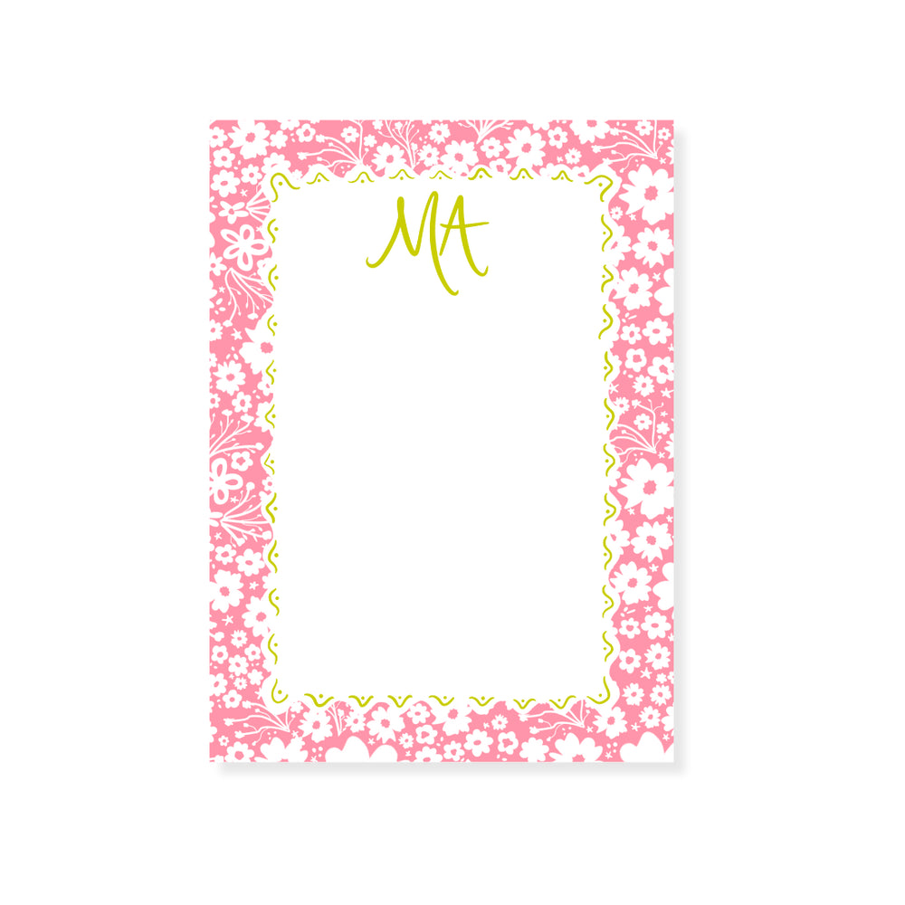 Fête Ditsy Floral Notepad in Rose