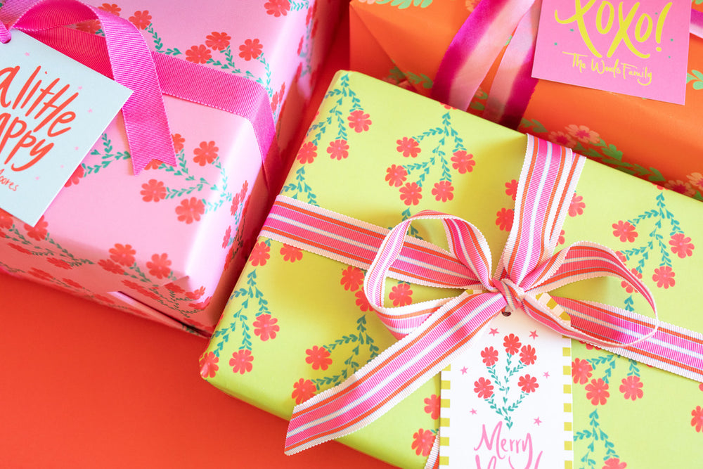 Morgan Walker x FP Gift Wrap in Lime & Pink