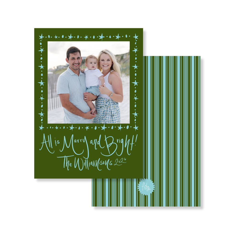 Dotty Star Christmas Card in Hunter